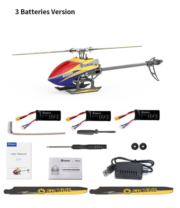 Eachine E150, 6CH 3D6G Brushless RC Helicopter - Image 3