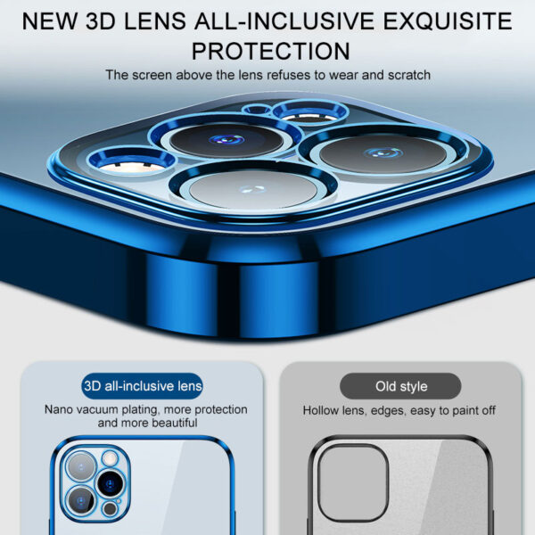 EliteShield Luxury Plating Square Frame Case for iPhone 11/12/13/14 Pro Max - Image 6