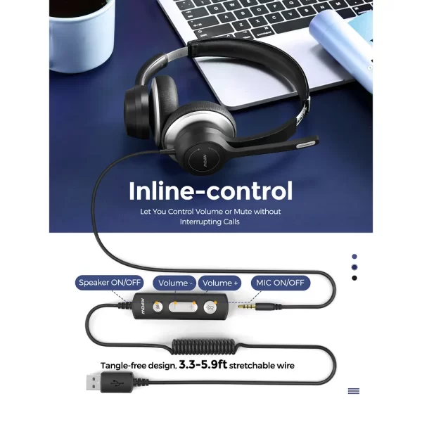 Mpow HC6 USB Wired Headset - Image 5