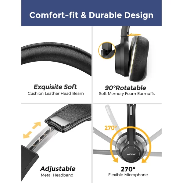 Mpow HC6 USB Wired Headset - Image 6