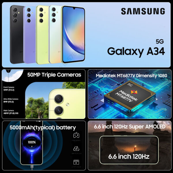 Samsung Galaxy A34 5G: Original, Dimensity 1080, 120Hz - Image 5
