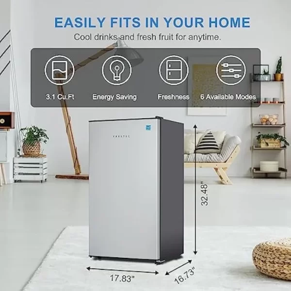 Stainless Steel Mini Refrigerator with Freezer - Image 3