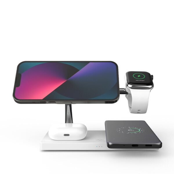 4-in-1 Wireless Charger: iPhone 14/13/12, AirPods 2/3, Apple Watch, Samsung S23/S22/Galaxy Watch