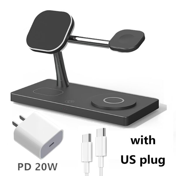 4-in-1 Wireless Charger: iPhone 14/13/12, AirPods 2/3, Apple Watch, Samsung S23/S22/Galaxy Watch - Image 5