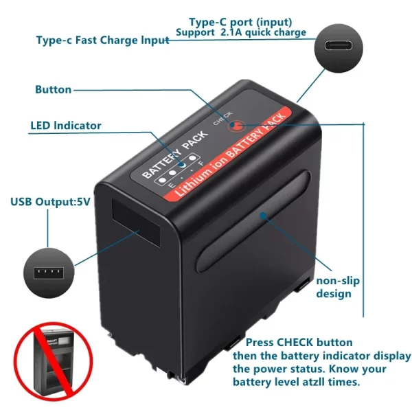 Canon battery with USB charging - Image 3