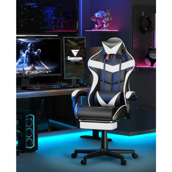 Computer Armchair Girlfriend Computer Gaming Chair Pink Gaming Chair With Footrest - Image 7